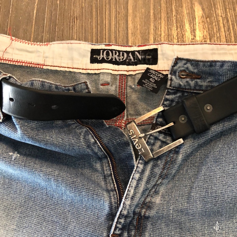 Jordan Men’s jean shorts with Levi belt